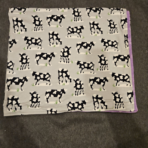 Fleece Baby blanket- purple cow