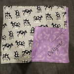 Fleece Baby blanket- purple cow