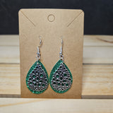 Teardrop Earrings with Silver Pendant