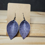 Flowered Faux Leather Earrings