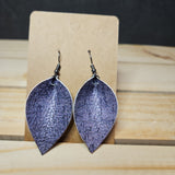 Flowered Faux Leather Earrings