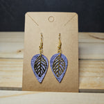 Faux Leather Leaf Drop Earrings