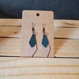 Faux Leather- Diamond Earrings