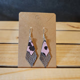 Faux Leather- Diamond Earrings