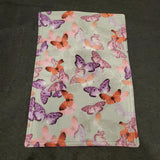 Burp cloth- Butterflies with tie-dyed Purple