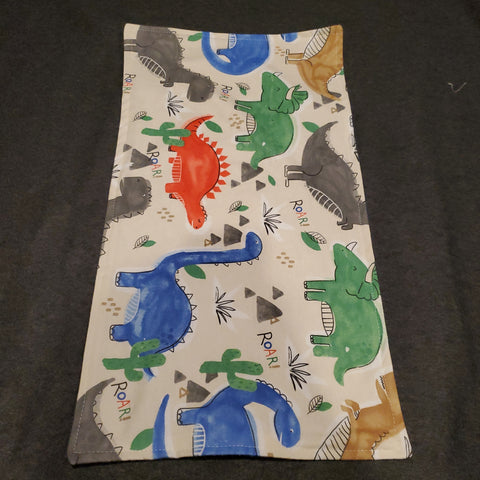 Burp cloth- Watercolor Dinosaur with Dark blue