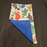 Burp cloth- Watercolor Dinosaur with Dark blue