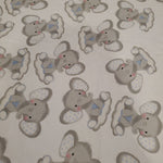 Baby Blanket- Gray Baby Elephants with Clouds