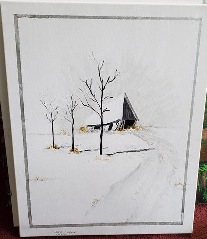 L22 - Collapsing Barn - Acrylic Painting